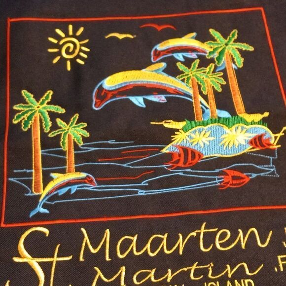 St. Maarten Black Tote Cottagecore Grandmacore - Picture 2 of 6